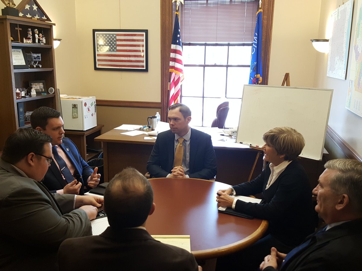 RepAdamNeylon's tweet photo. Meeting with my new Co-Chair of SBRRB @SenatorTestin and Joe and Nancy from SBRRB! #smallbusiness #movingWIForward #CuttingRedTape https://t.co/T28m66RCFH