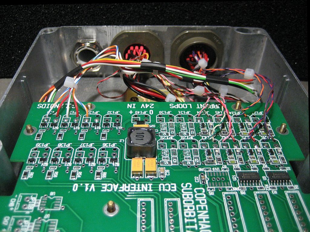 CopSub's tweet photo. Wiring between the Engine Controller Unit and the two circular connectors is done. The connectors are for engine compartment and avionics. https://t.co/hvXM6TnYZz
