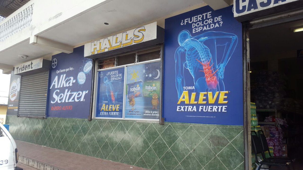 ASGraphicsPty's tweet photo. Vinil adhesivo, microperforado y bastidor de aluminio para local en Santiago, Veraguas para nuestros amigos de Bayer https://t.co/EDDMokiFHz