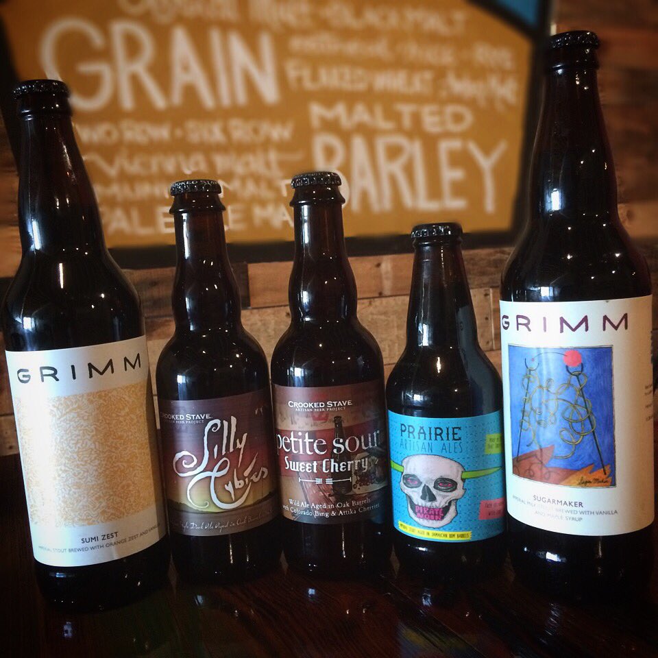 New arrivals! <a href="/GrimmAles/">Grimm Artisanal Ales</a> Sugarmaker &amp; Sumi Zest; <a href="/prairieales/">Prairie Artisan Ales</a> Pirate Noir, and <a href="/CrookedStave/">Crooked Stave</a> Petite Sour Sweet Cherry &amp; Silly Cybies.