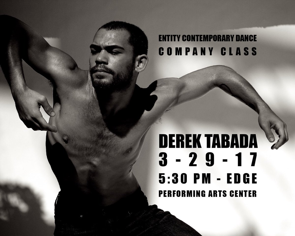 entitydance's tweet photo. New member @derektabada teaching company class TONIGHT @edge_pac 5:30! 🌞 #edgepac #entitycontemporarydance https://t.co/4uRO6X1Miz
