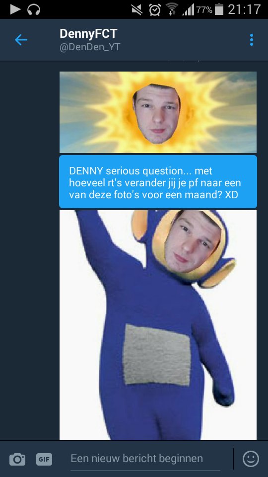 RensieeWasTaken's tweet photo. Okay pls help me xD dan veranderd @DenDen_YT zijn pf naar dit... https://t.co/3BLe23g619