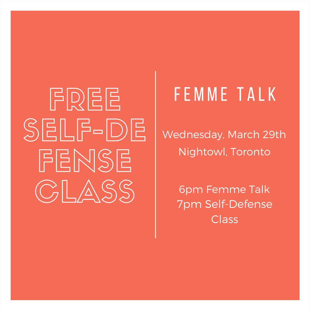 glendonwtc's tweet photo. This evening is our #fellowfemme workshop on slut shaming &amp; stigmas at Nightowl on College, followed by a self-defense class! Come on out! https://t.co/plAOkajTB3
