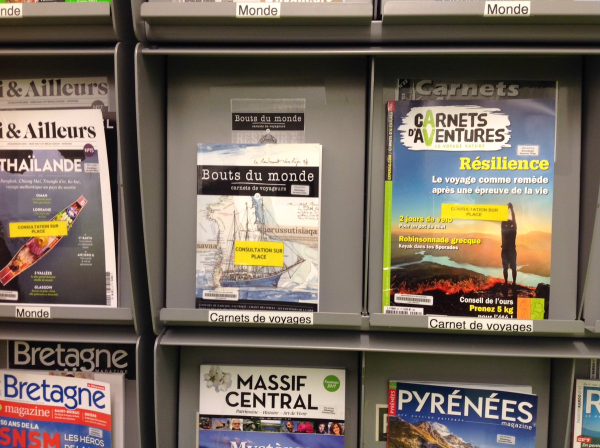 VoyagesRecettes's tweet photo. Belle découverte aujourd'hui à la #Bibliotheque Germaine Tillion avec les beaux livres Bouts du Monde @Revue_BDM #Voyage #livre https://t.co/GbyiPXMl8M