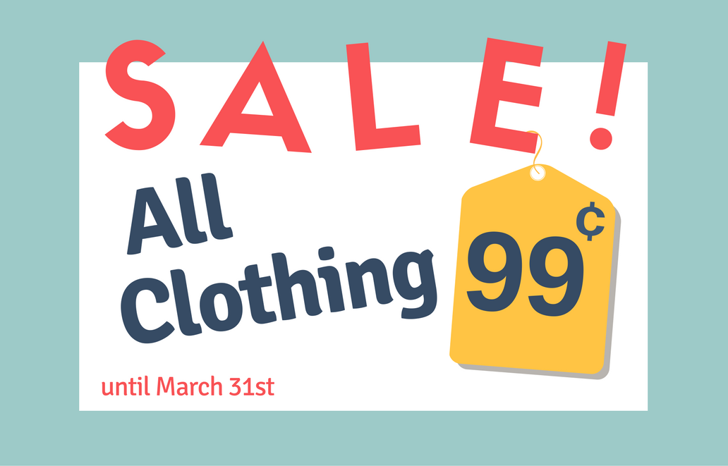 TriviumLifeServ's tweet photo. Say what?! A $.99 clothing sale is in full swing at our #SharetheWare #Thriftstore in #CouncilBluffs now until the 31st. Come #CheckUsOut! https://t.co/SxHwGnxGcQ