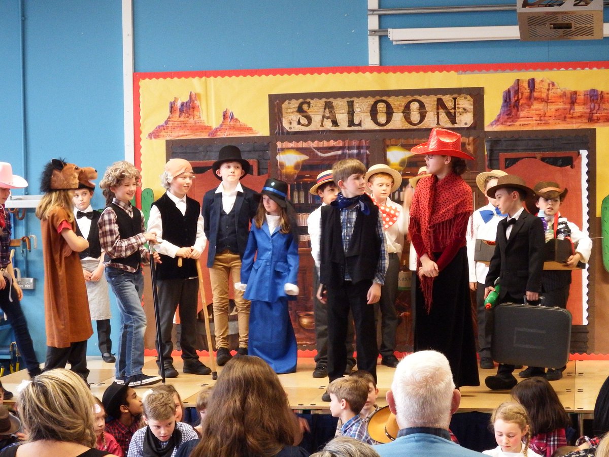 cloverleaschool's tweet photo. Years 3/4 have just finsished their first showing of their spring production of 'Ye Ha' in the hall. Doing it all again tonight. Well done. https://t.co/UZO7trR3ft