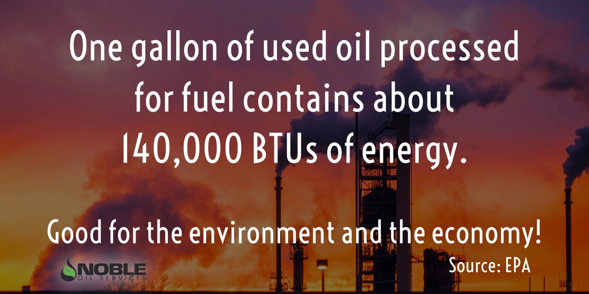 Noble_Oil's tweet photo. DID YOU KNOW?
Recycling #UsedOil Is Good for the #Environment and Good for the #Economy! https://t.co/EqKmjCtRXn