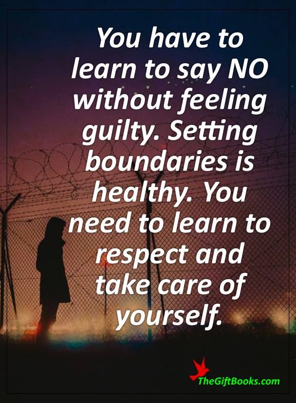 You have to learn to say NO without feeling guilty. Setting boundaries is healthy, You need to learn to respect and take care of yourself.