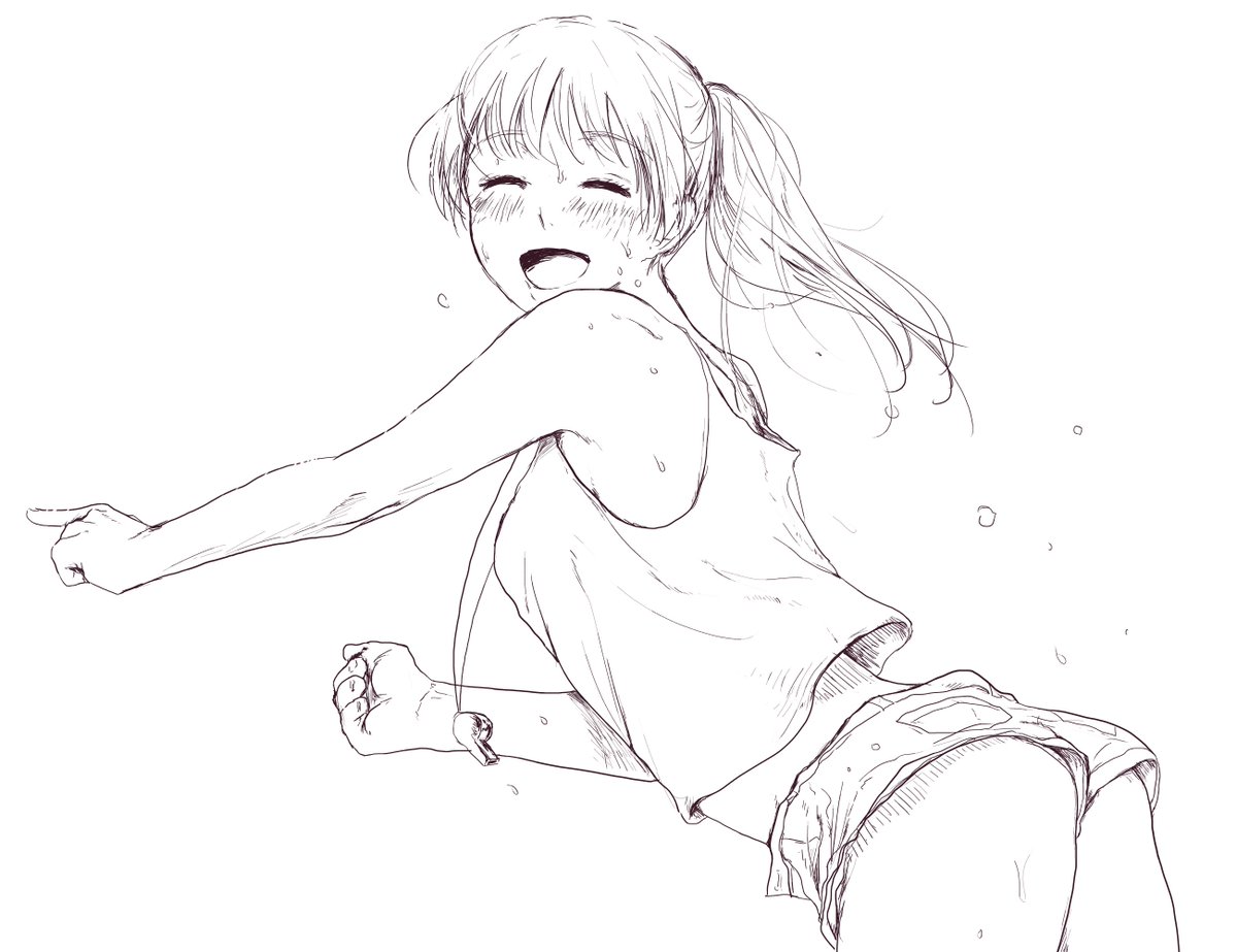 kankano's tweet photo. ただ尻と汗を描きたかっただけ　早く夏になってほし〜〜〜 https://t.co/NAzqKZzjyL