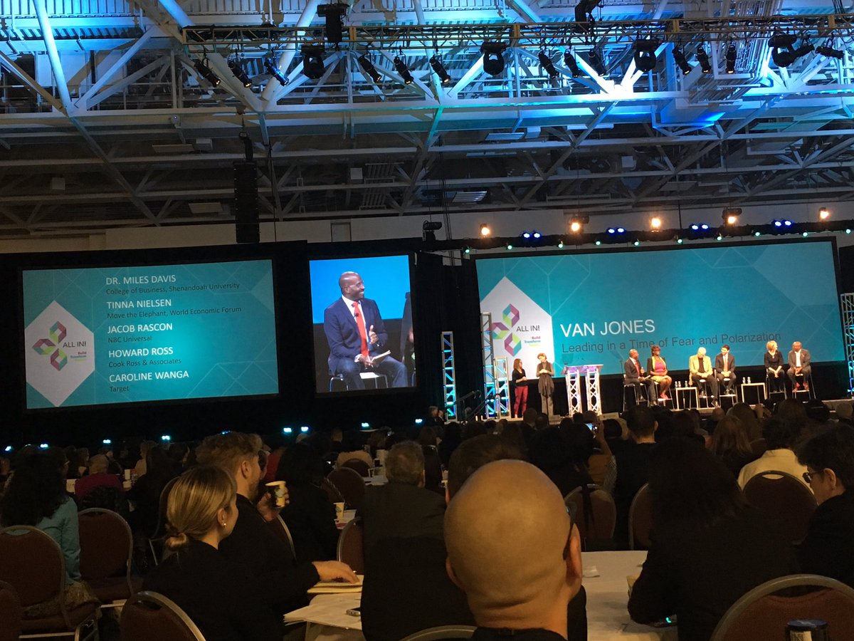 Amazing panel: Van Jones, Dr. Miles Davis, Tinna Nielsen, Jacob Rascon, Howard Ross, &amp; Caroline Wanga #inclusionEDGE