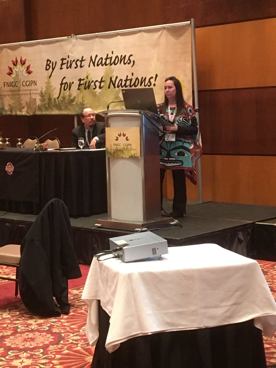 fnigc's tweet photo. Sylvia St. George of @ThunderbirdPF speaking about how FN ppl can use culture to facilitate wellness #FNDataGov https://t.co/oPtwIWtKKM