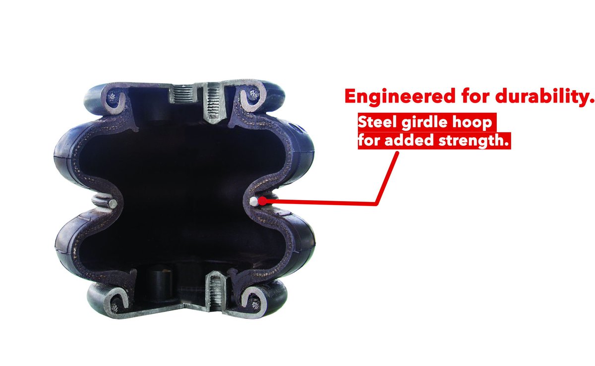 Steel girdle hoop gives you added durability.#Firestoneairbags #RideRite #airsuspension