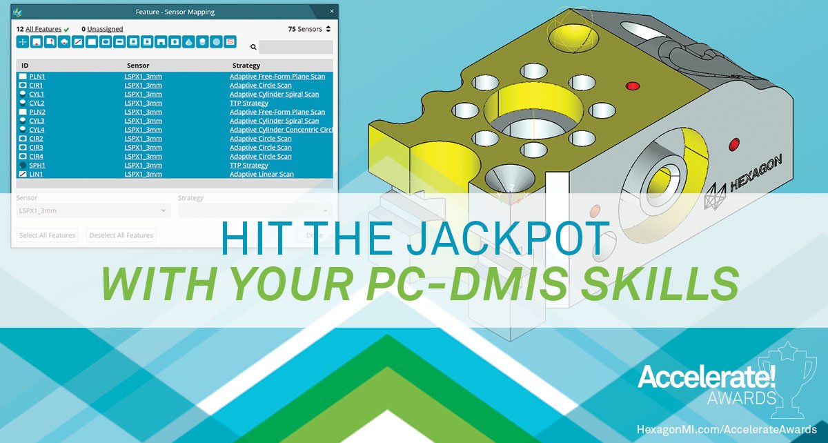 HexagonMI's tweet photo. Get your entry in for the #AccelerateAwards before 20 May. Win big with your PC-DMIS skills! #PCDMIS #HxGNLIVE https://t.co/OMTl5Gs6SZ https://t.co/KLsm1Mzfa3