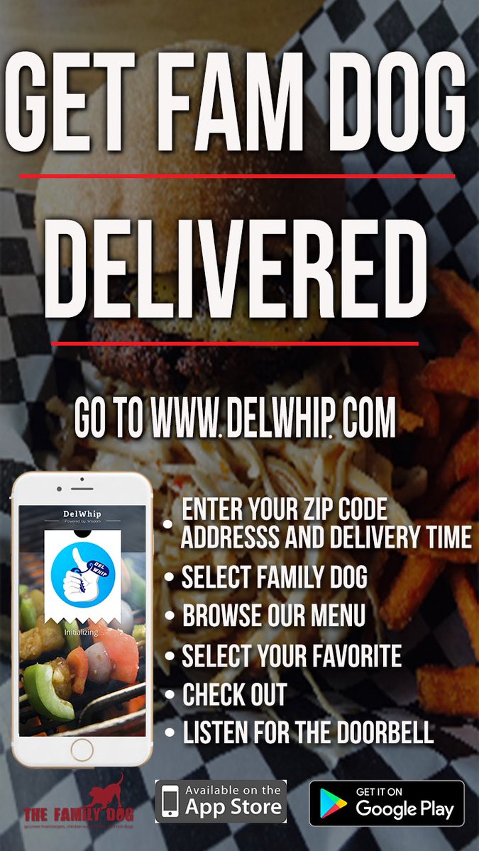Did you know "The Dog" delivers?   Use our Dawgs at DelWhip to bring your favorites right to your door - WOOF