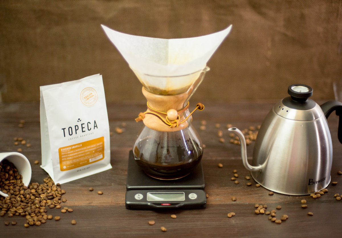 #CafeTopeca  Edicion Limitada #BourbonAmarillo Tropical y Excepcional. pruébalo con método de preparación Chemex es irresistible al paladar