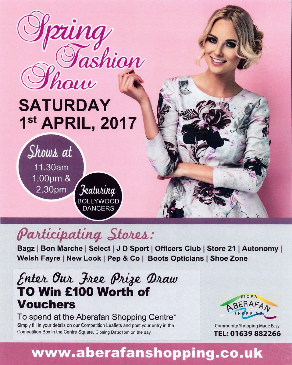 autonomystores's tweet photo. Fashion show Saturday 1st April @ Aberafan Shopping Centre, Port Talbot! 11:30am,1pm or 2:30pm https://t.co/RrK8fcN4yO