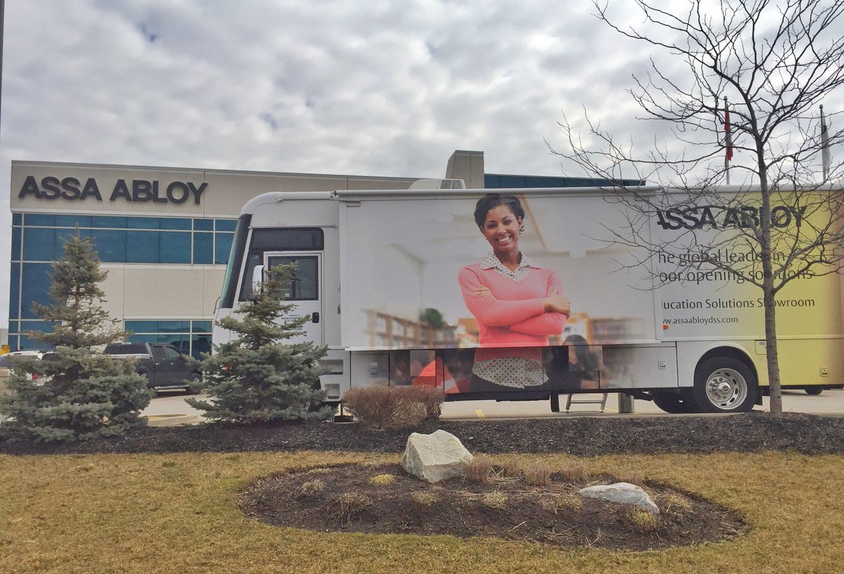 ASSAABLOYDSSCA's tweet photo. We are proud to welcome the  @ASSAABLOYtours #ESS2 Education solutions showroom to Canada! https://t.co/SigIdWVwPo