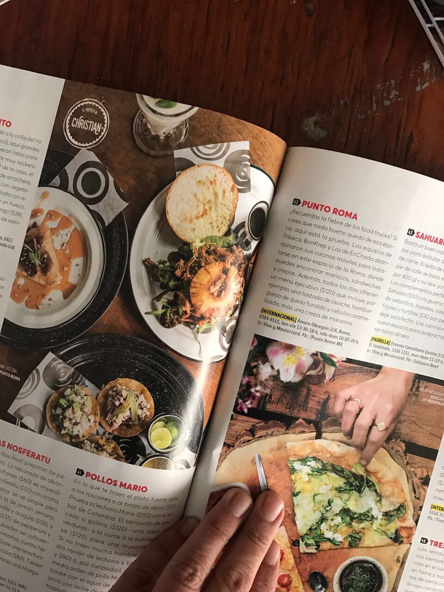 Corran a comprar la revista impresa de <a href="/ChilangoCom/">Chilango</a>. tiene los mejores lugares pa comer bien x- de $200. Súper útil! Y salimos @PuntoRomaMX!