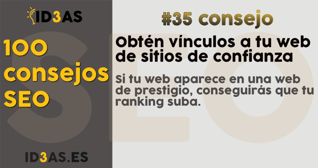 id3asweb's tweet photo. Obtén vínculos a tu web de sitios de confianza
 Si tu web aparece en una web de prestigio, conseguirás que tu rank… https://t.co/QyCpwH1sDY https://t.co/lfBiWUNiLV