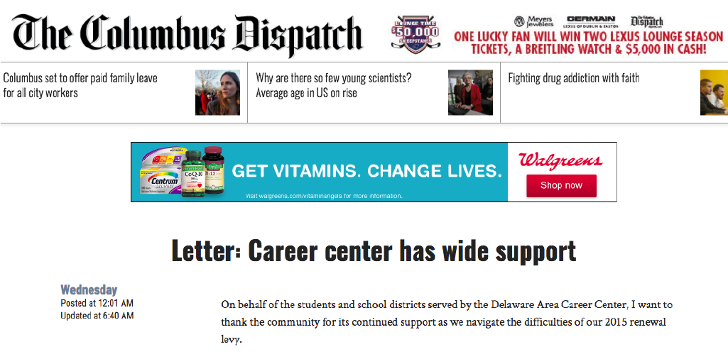 DelawareAreaCC's tweet photo. An open letter to the community from DACC's Supt regarding our efforts to validate the district's levy outcome https://t.co/CCrQ5imQdc https://t.co/vt1dG3Dkvz