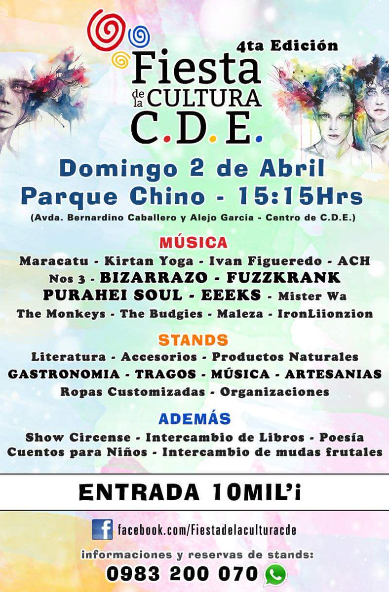 Nuestra gira con los <a href="/watEEEKS/">EEEKS</a> por Ciudad del Este termina el domingo 2 de abril en La Fiesta de la Cultura!
Nos vemos en el Parque Chino 🇨🇳