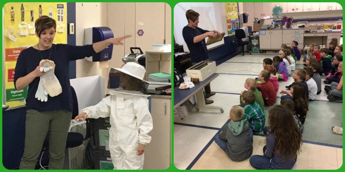 PlnwellSchools's tweet photo. Beekeeper & PHS teacher, Andrea Villereal, visited with Gilkey students to teach them about apiaries. #PlainwellSchools #Gilkey #BeeKeeping https://t.co/f5pKTcL0kX