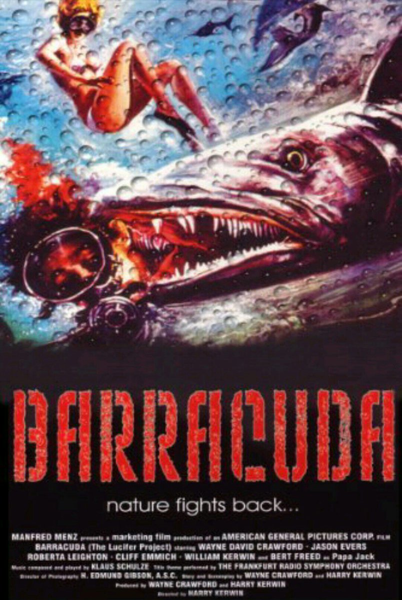 伊ト直 در توییتر 呪われた毒々魚 人類滅亡の危機 1978年制作の凶暴化したバラクーダ カマス が人を襲うパニック作 ｂ級と思いきや 設定が面白く丁寧な仕上がり 物語が進むにつれて展開が広がっていき 単純なパニック作とは路線が違うサスペンスものへと変化