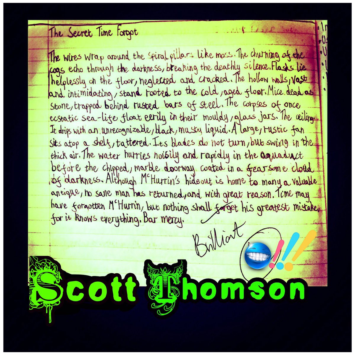 LoudounEnglish's tweet image. Superb creative writing from Ms Miller&apos;s S3. Here&apos;s Scott&apos;s evocative description. #creativewriting #languageatwork