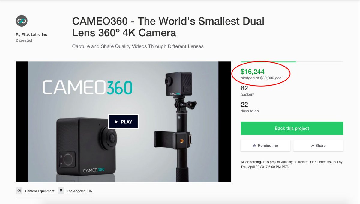 CameoCamera's tweet photo. 🎉We have surpassed more than 50% of our progress on @kickstarter Get yourself one CAMEO360 before it's running out!
#losangeles #kickstarter https://t.co/YYjdkY2wbf