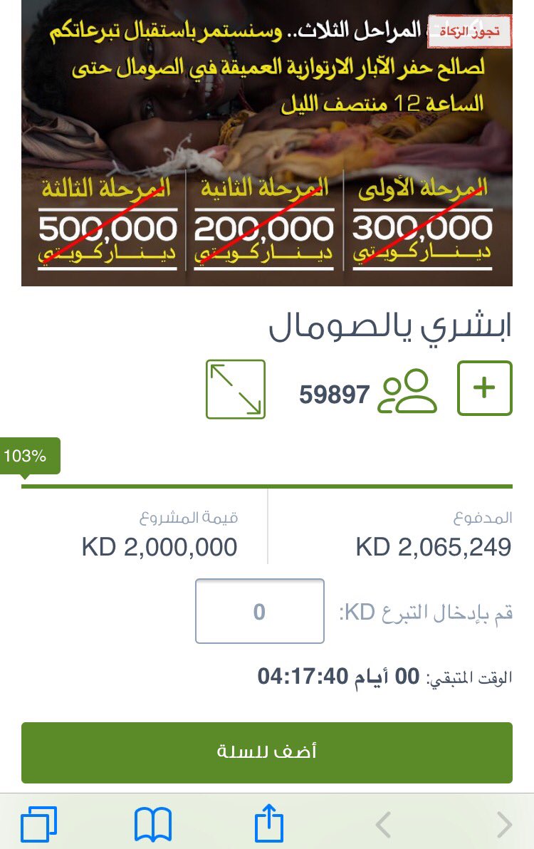 كسر حاجز المليونين في حملة 
#ابشري_يالصومال