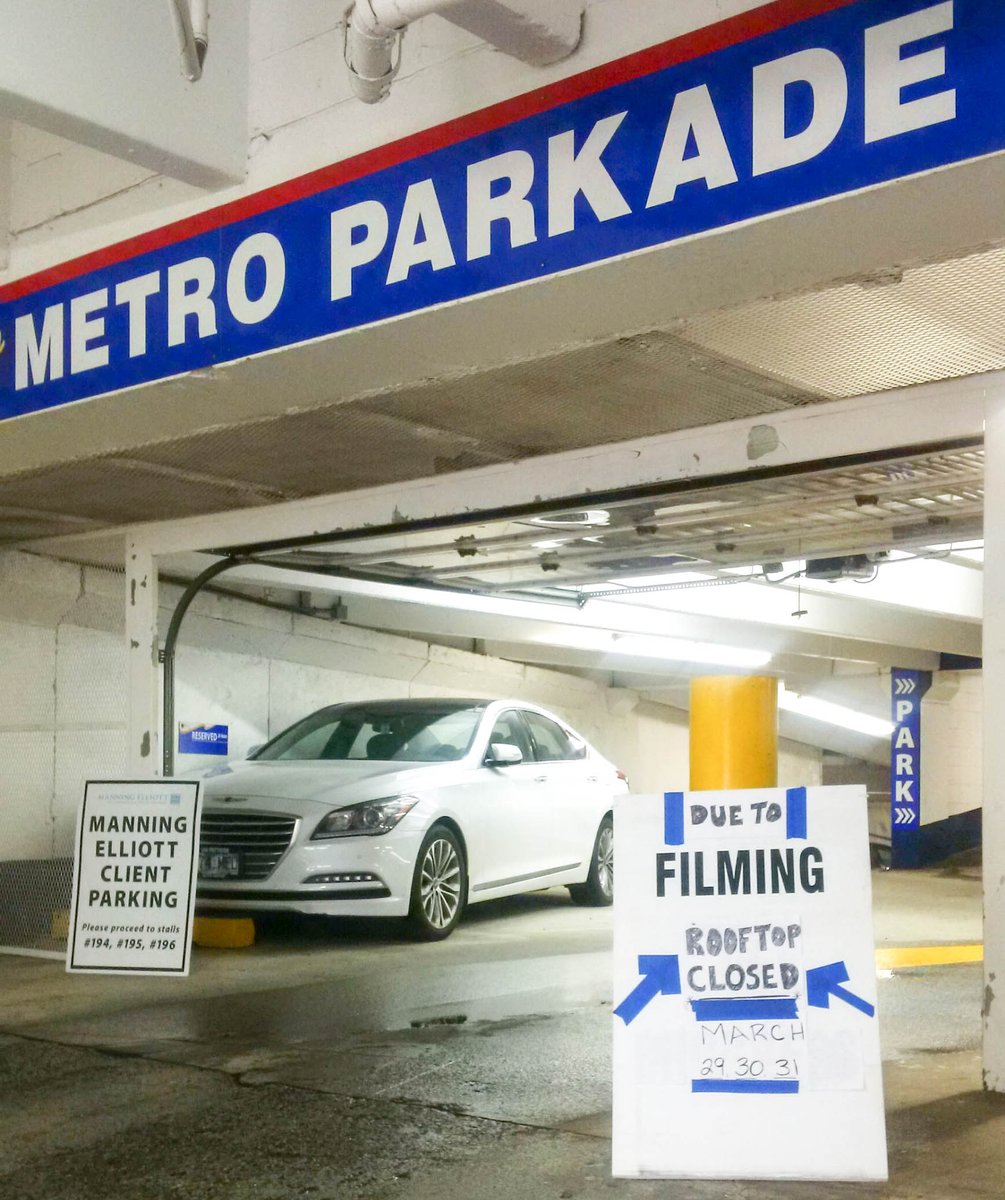MetroParkVan's tweet photo. Our rooftop parking is closed March 29, 30 &amp; 31st due to the filming of ABC's #Doomsday. Find other parking options> https://t.co/gyfNXHCgJc https://t.co/ASxI3Otmgq