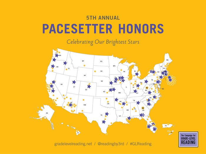 readingby3rd's tweet photo. Congrats to recipients of Pacesetter Honors! These communities #LeadByExample & ensure success for young readers. https://t.co/pAhZ1enXPv https://t.co/74M822EH2r