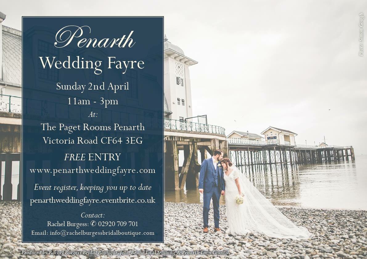 The Penarth Wedding Fayre is THIS SUNDAY, 2nd April, 11am - 3pm at the gorgeous Paget Rooms! Pop along and say hello! 💕