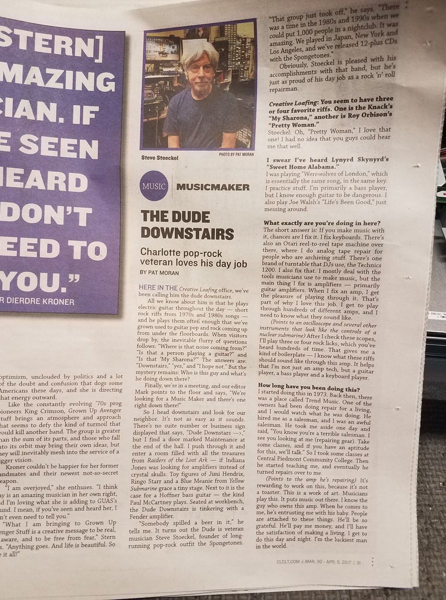 STEVE is in the news!!! #spongetones #songwriter #powerpop #musicnews