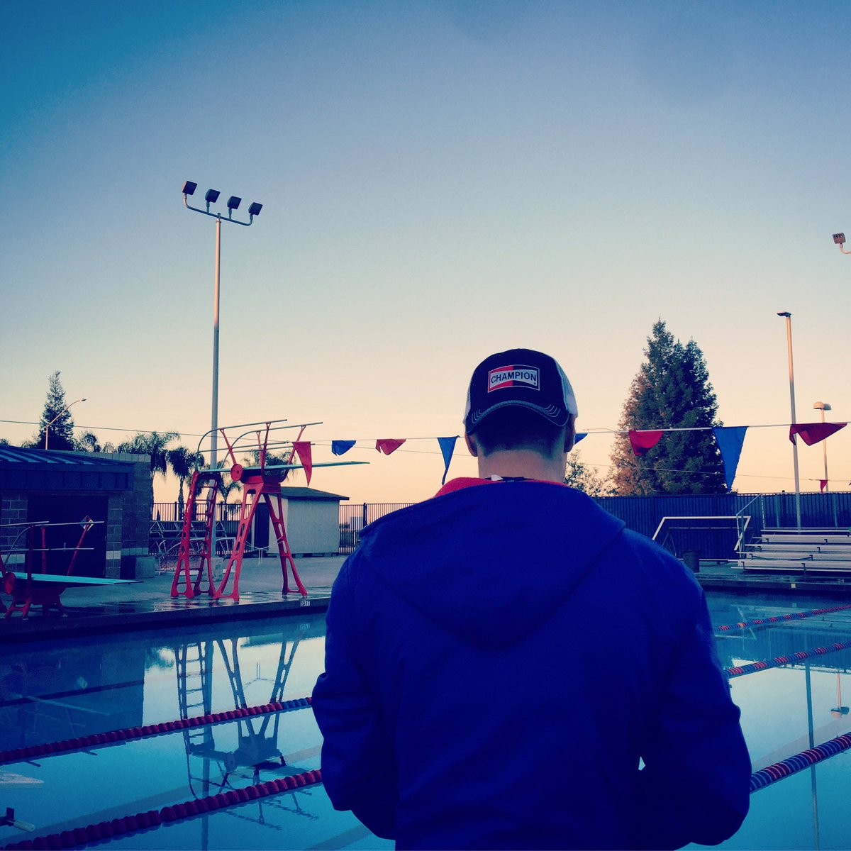 cartertwilliams's tweet photo. Good morning workout in the pool and a big thanks to @ChampionPlugs for the awesome apparel! Love being a #teamchampion driver! #sfac2017 https://t.co/ID1TqfcCGZ