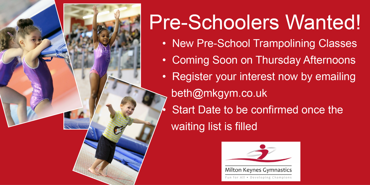 MiltonKeynesGym's tweet image. New Pre-School Trampolining Class starting soon!  Please share! 
#preschool #trampolining #gymnastics
