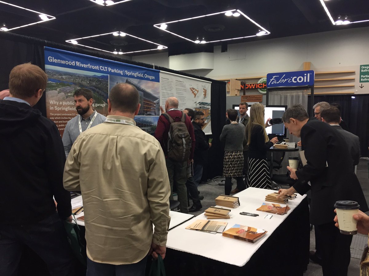 Sarah_J_Means's tweet photo. @spfldoregon booth at #MassTimberConference - THE place to learn about mass timber parking structures! https://t.co/naTTPbZShV