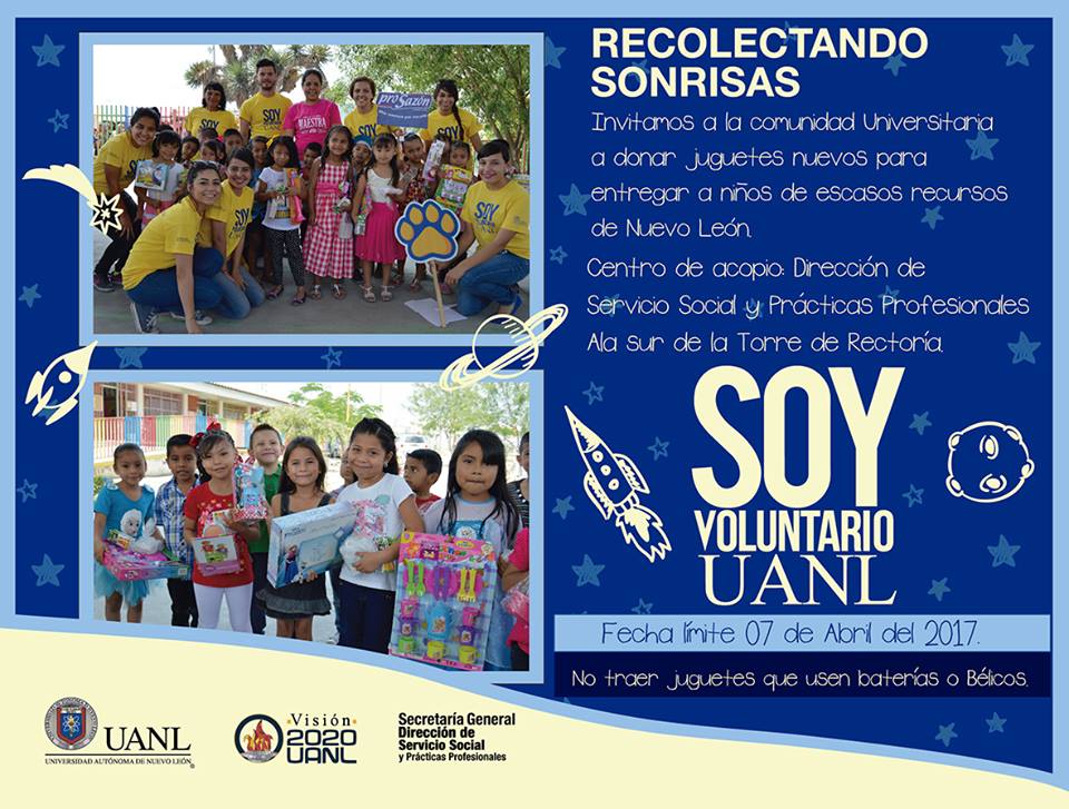¡Provoca sonrisas 😊 trayendo un juguete a la <a href="/SSyPPUANL/">DSSyPP UANL</a> para los niños de escasos recursos de #NuevoLeón!