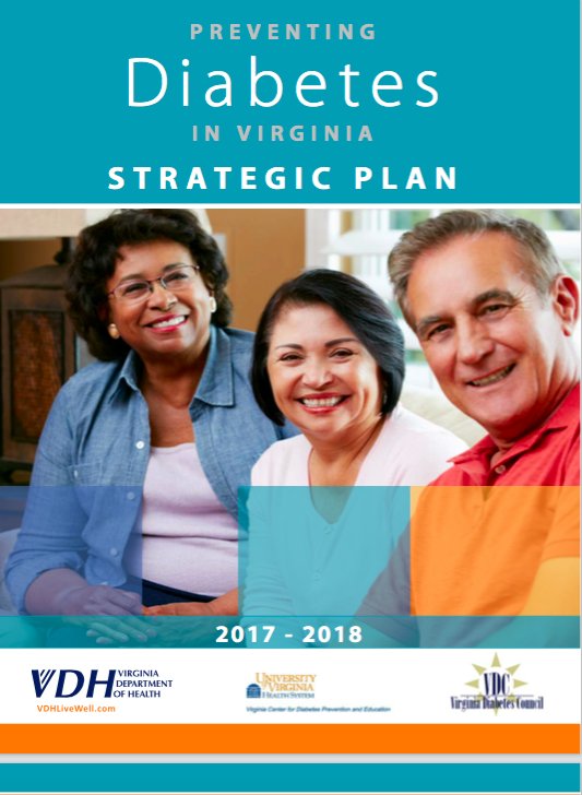 AADEVirginia's tweet image. Preventing Diabetes in VA Strategic Plan now available! Visit med.virginia.edu/vcdpe/diabetes… OR virginiadiabetes.org to view!