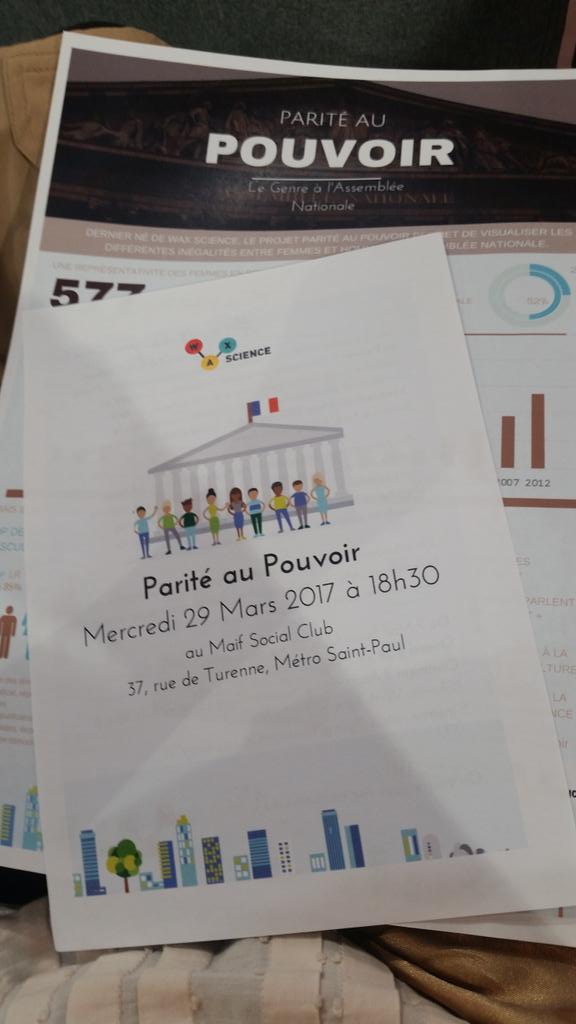 CarolineAlbenq's tweet photo. #Pariteaupouvoir @waxscience  #MaifSocialClub ce soir pour visualiser #inegalites #hommes #femmes à l #AssembleeNationale @voxfeminaassofr https://t.co/1DnN5FfeEv