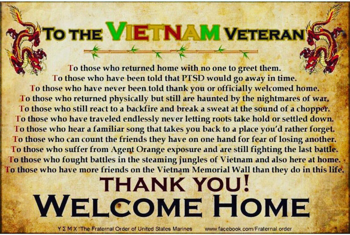 Today is Viet Nam Veterans Day.....if you know any veterans of the Viet Nam era take a moment to thank them, and any other Vets you may know