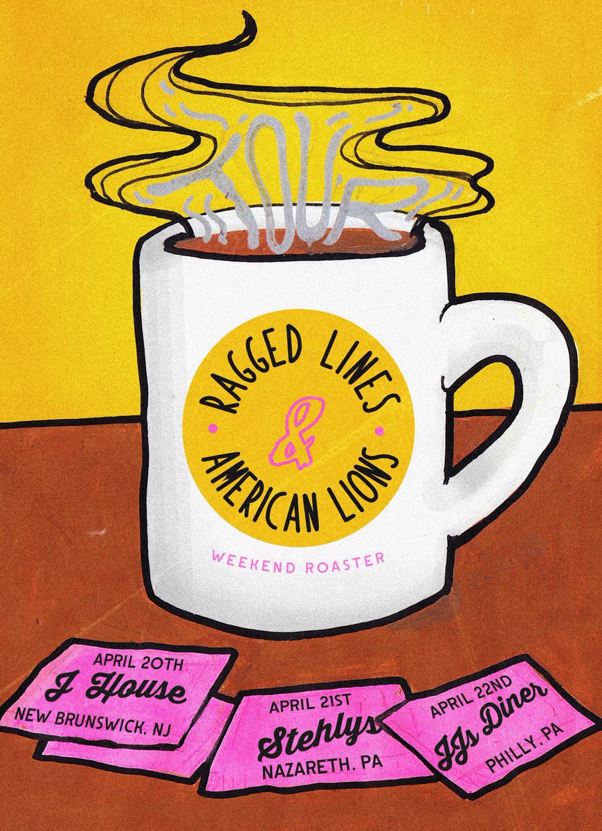 Happy to announce we'll be rockin' a few gigs with Ragged Lines in April! 

Artwork by: Corinne Dodenhoff