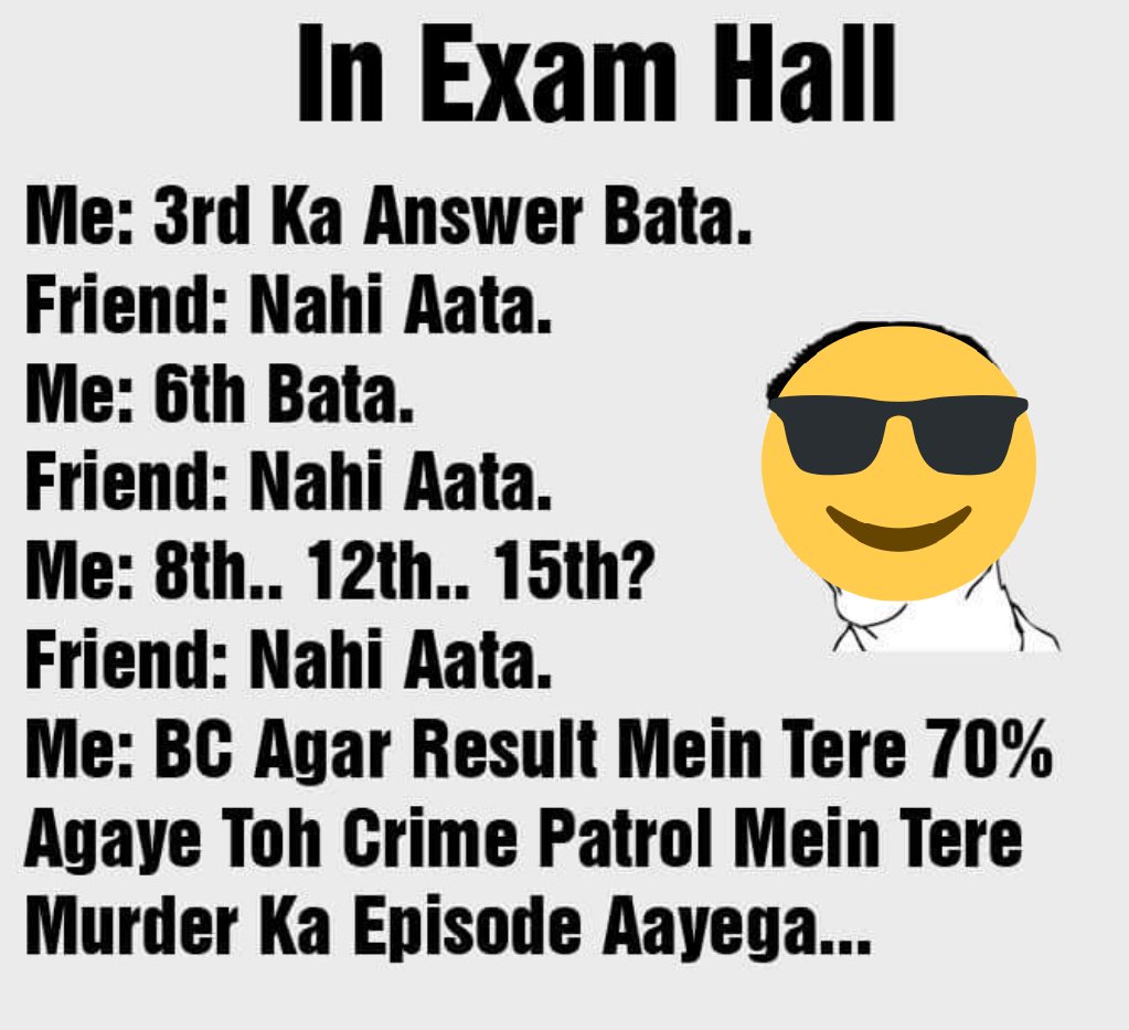 iajay21's tweet photo. #ExamsHall #FunnyConversation #Lol https://t.co/e5AbZfvdHm