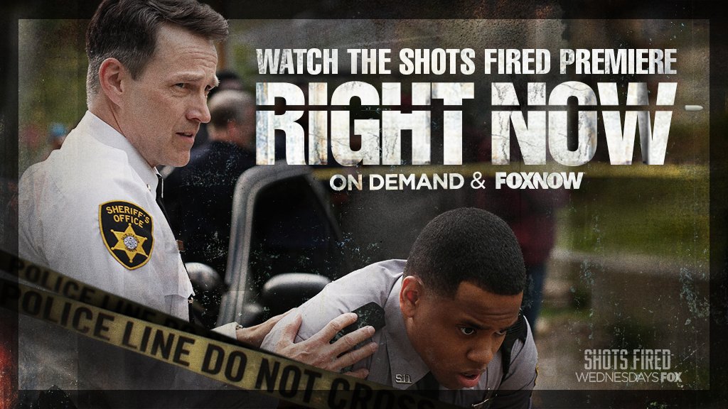 #ShotsFired. Wednesday at 8:00 p.m. on Fox. 
Are you caught up yet? 
Here's a link to HOUR ONE: fox.tv/WatchShotsFired  
Also on itunes