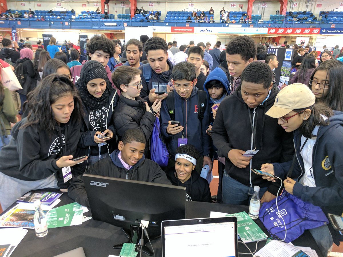 Amazing turnout today at the #CSFairNYC. So inspired by these students! #learncode