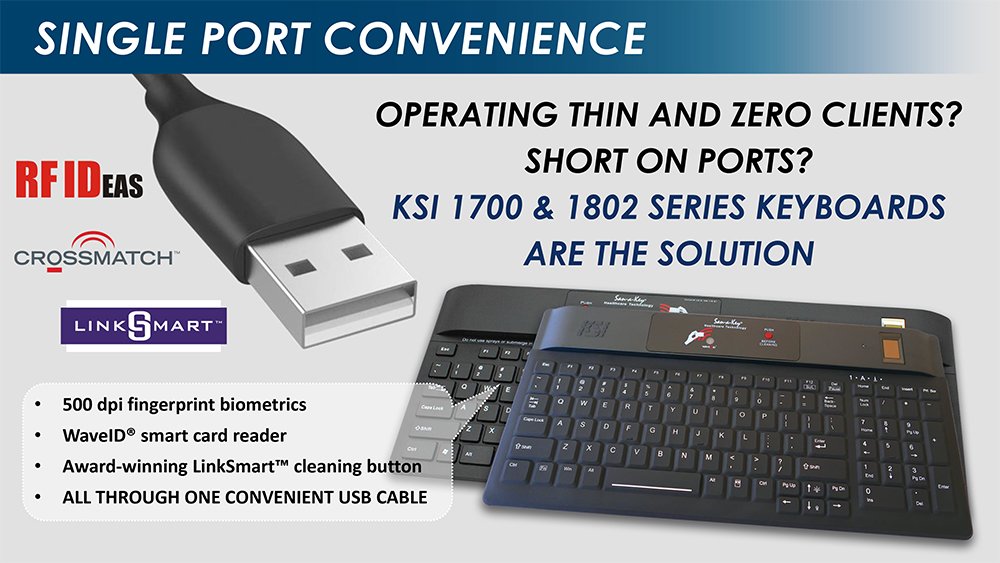 ksikeyboards's tweet photo. KSI will be @HIMSSWA March 30 in Washington state to showcase @CrossmatchTech, @RFIDeas, hands-free mobile @Imprivata #ConfirmID in 1 device https://t.co/53TwGeOhld