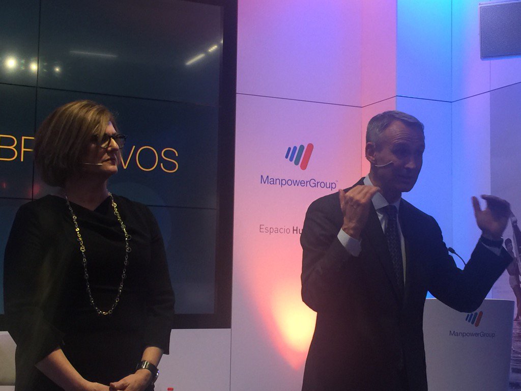 juancarcubeiro's tweet photo. El #Talento ya no se compra, se desarrolla @JonasPrising @MaraSwan #DavosEnMadrid @ManpowerGroupES #Empleabilidad https://t.co/gTRgeWJite