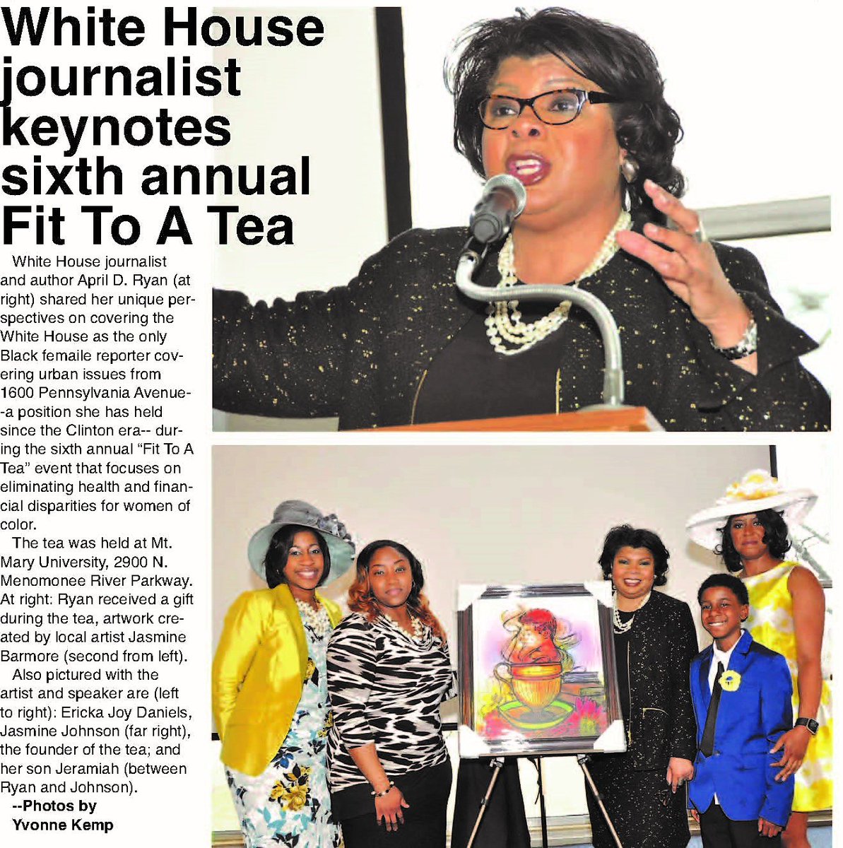 jbeelegant's tweet photo. ..:::: Still an honor #AprilRyan #Strong #Driven #MilwaukeeCommunityJournal #Author #WhiteHouseJournalist #FitToATea https://t.co/Y1FGfX7J6f