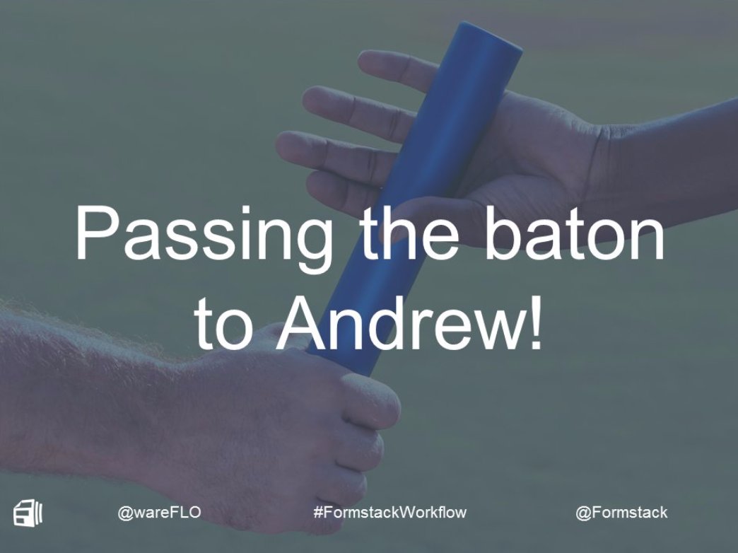 Formstack's tweet image. &quot;Fun fact, that’s actually Chuck (@wareFLO) and my hands.&quot; -@iamandrewclark #FormstackWorkflow