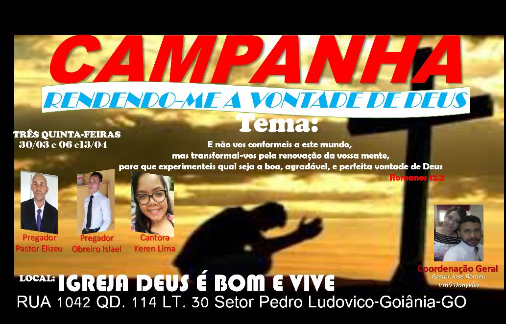 deusebomevive's tweet photo. Grande campanha RENDENDO-ME A VONTADE DE DEUS.
Na ocasião iremos orar por objetos e por libertação.
Esperamos você.
#DeusQuerSerConhecido https://t.co/bzPxtyGpIY